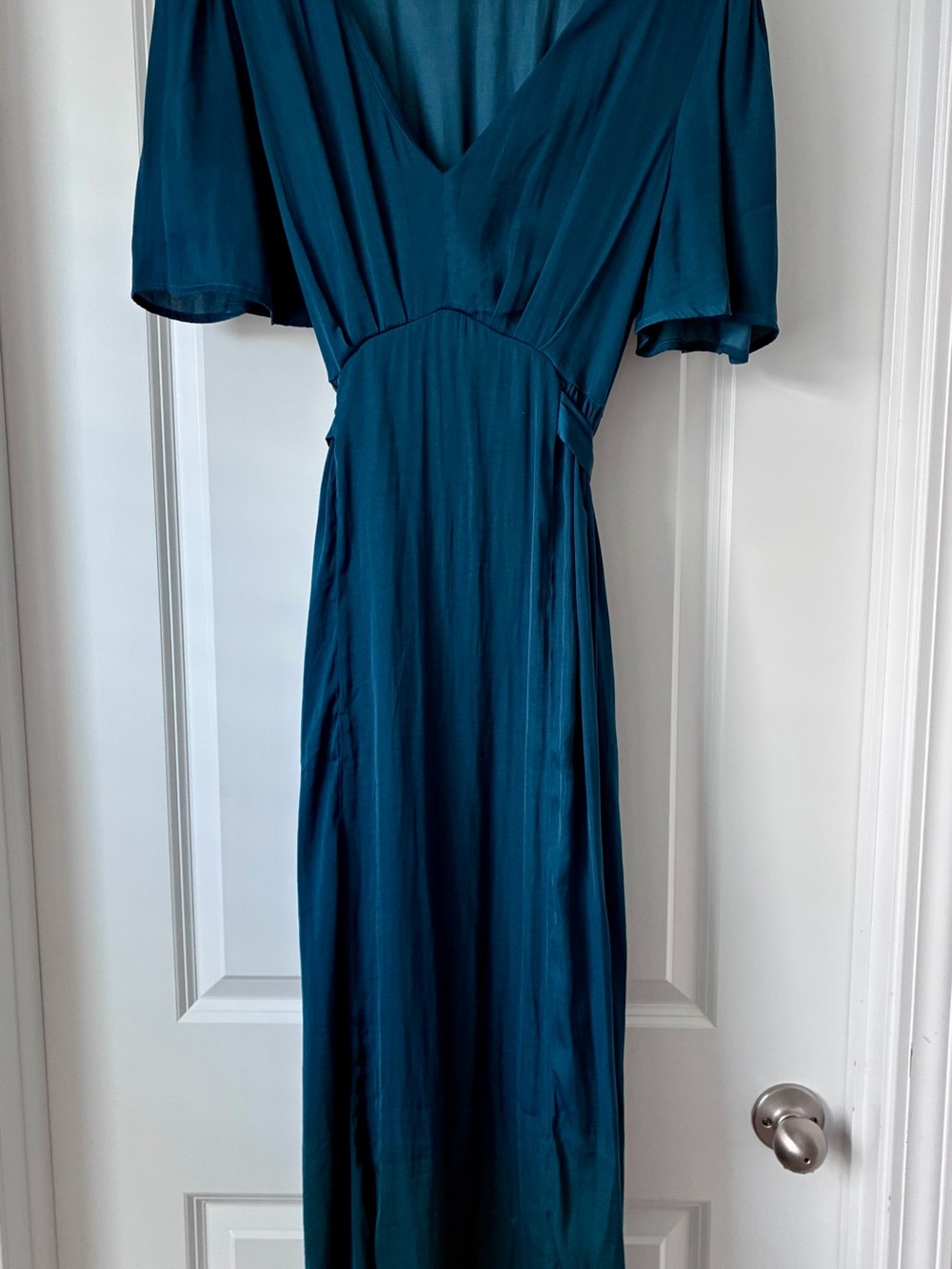 Oysho Women's Teal V-Neck Midi Dress size S - Picture 2 of 6